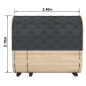 Preview: Fasssauna / Gartensauna / Banja / Quadro 2,4 m mit Balkon